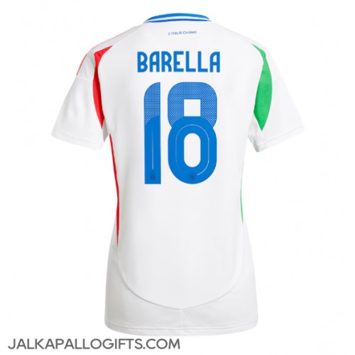 Italia Nicolo Barella #18 Vieraspaita Naiset EM-Kisat 2024 Lyhythihainen